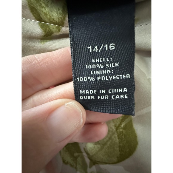 Lane Bryant Silk Skirt Top Set Womens 2X Beige Pink Floral Lace 2 Piece Outfit - Picture 12 of 16